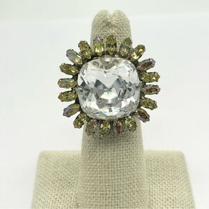 Sorrelli Crystal Flower Band Ring
